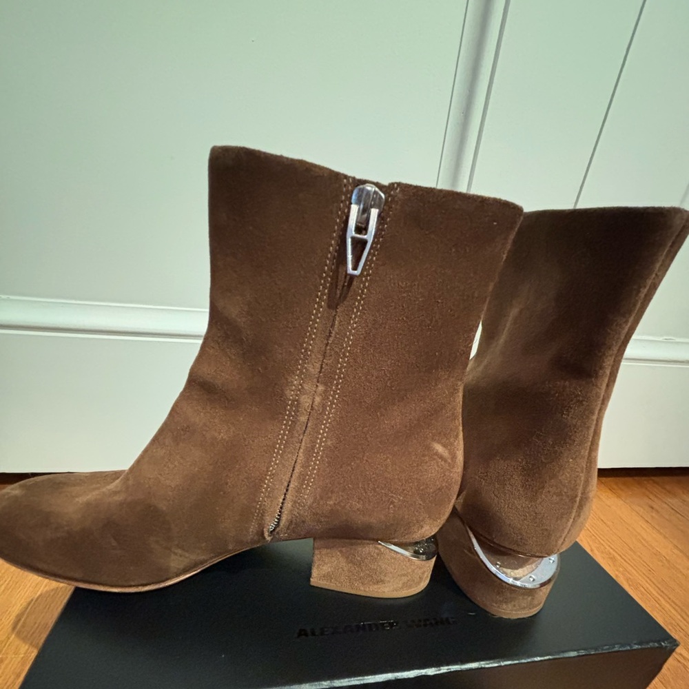 Alexander Wang, Kelly suede ankle boot dark truffle 6 1/2